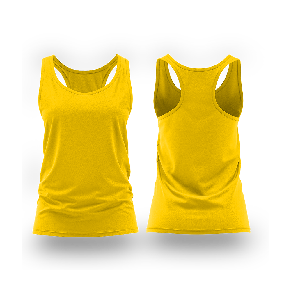 Ladies Straight Cut Vest - Blank - Yellow Brushed Spandex