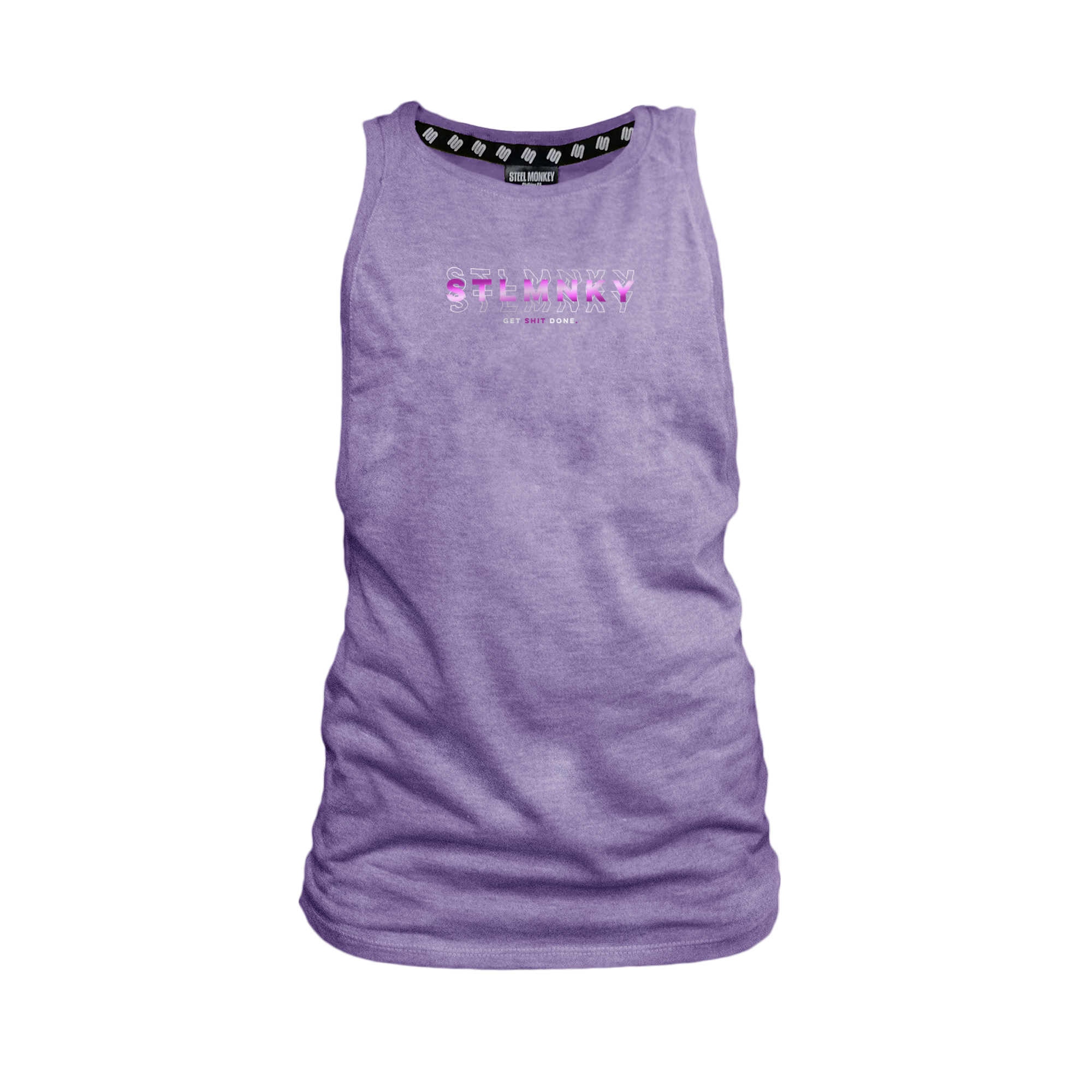 Ladies Muscle Tank - Indigo - 3D Design - Purple