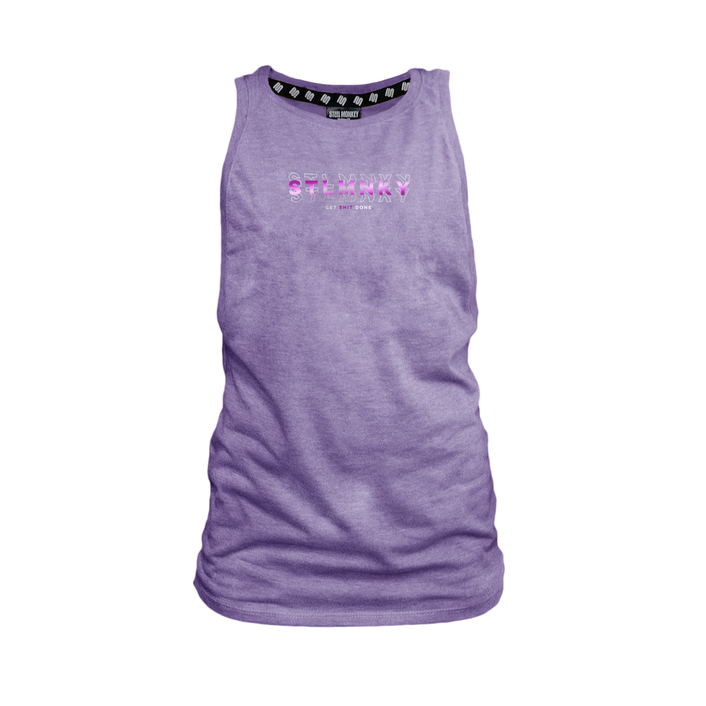 Ladies Muscle Tank - Indigo - 3D Design - Purple