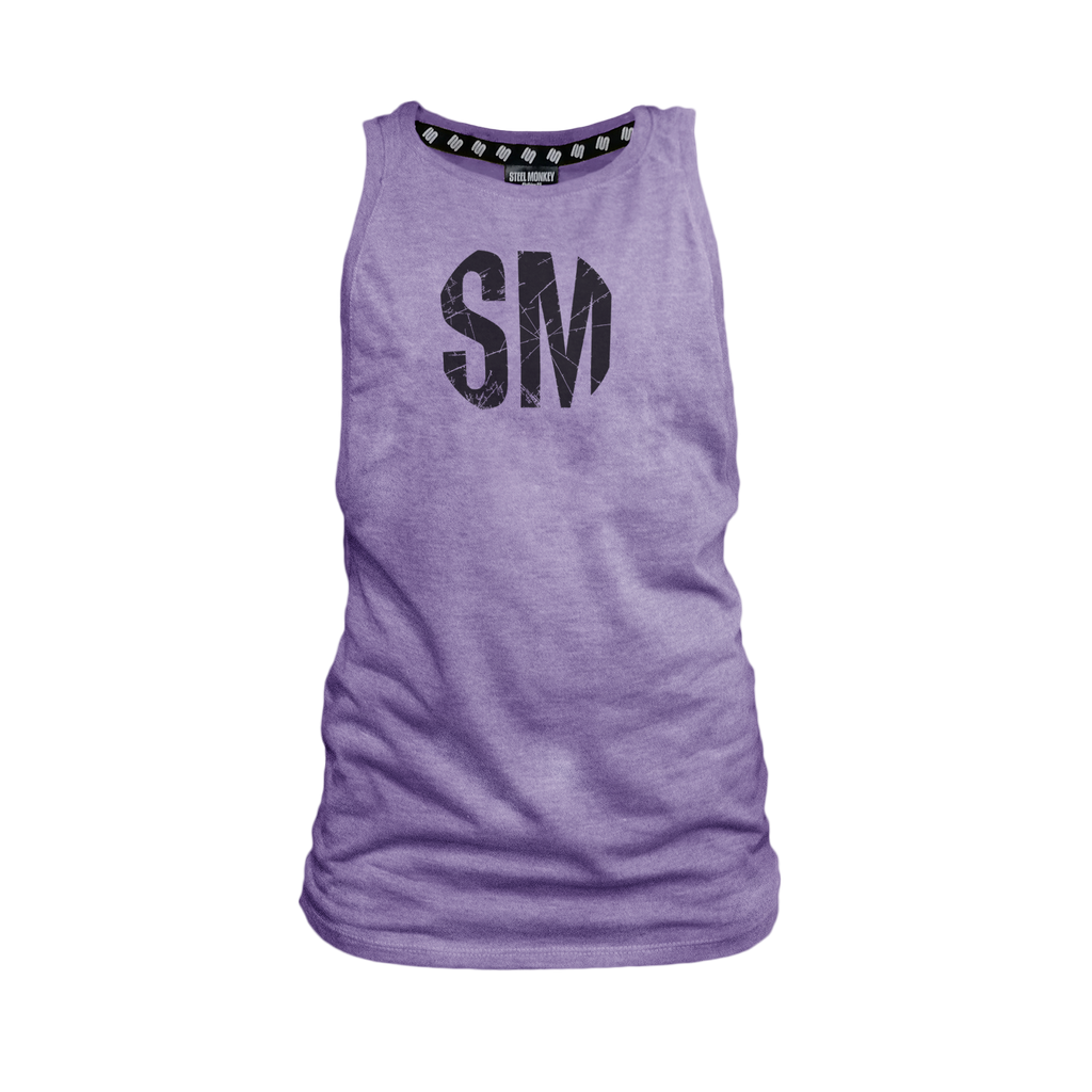 Ladies Muscle Tank - Indigo - SM Grunge - Black