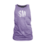 Ladies Muscle Tank - Indigo - SM Grunge - White