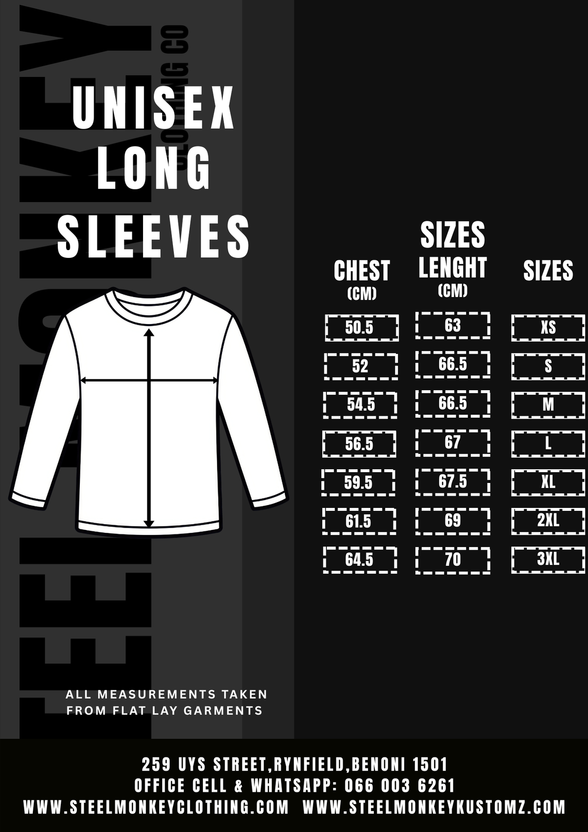 Steel Monkey  — The Unisex Royal Long Sleeve (Brushed Spandex)