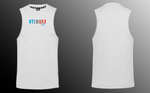 Mens Muscle Tank -  Blue & Red Ombre - White