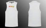 Mens Muscle Tank -  Red & Green Ombre - White