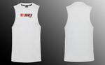 Mens Muscle Tank -  Red & Black Ombre - White