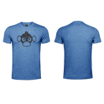 Mens T-Shirt - Blue - Melange - Big Black Monkey - Grunge