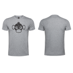 Mens T-Shirt - Grey - Melange - Big Black Monkey - Grunge