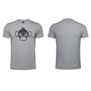 Mens T-Shirt - Grey - Melange - Big Black Monkey - Grunge