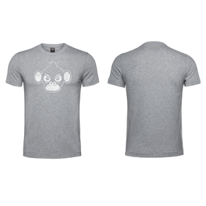 Mens T-Shirt - Grey - Melange - Big White Monkey - Grunge