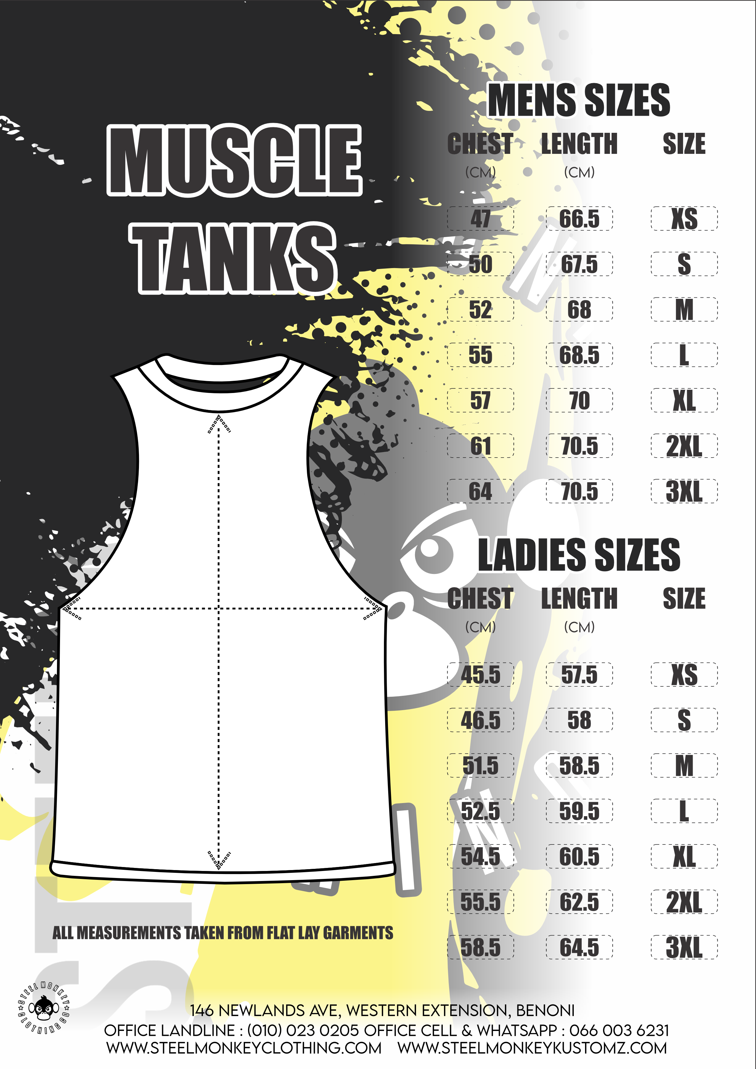 Ladies Muscle Tank - Grey - SM Small - Orange