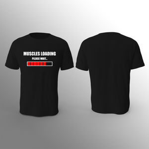 T-Shirts - Black -  Muscles Loading... - Red