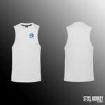 Mens Muscle Tanks - White - Blue & White