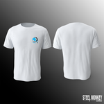 Mens T-Shirts - White - Blue & Black