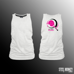 Ladies Muscle Tanks - White - Pink & Black