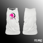 Ladies Muscle Tanks - White - Pink & Black