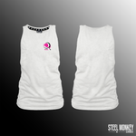Ladies Muscle Tanks - White - Pink & Black