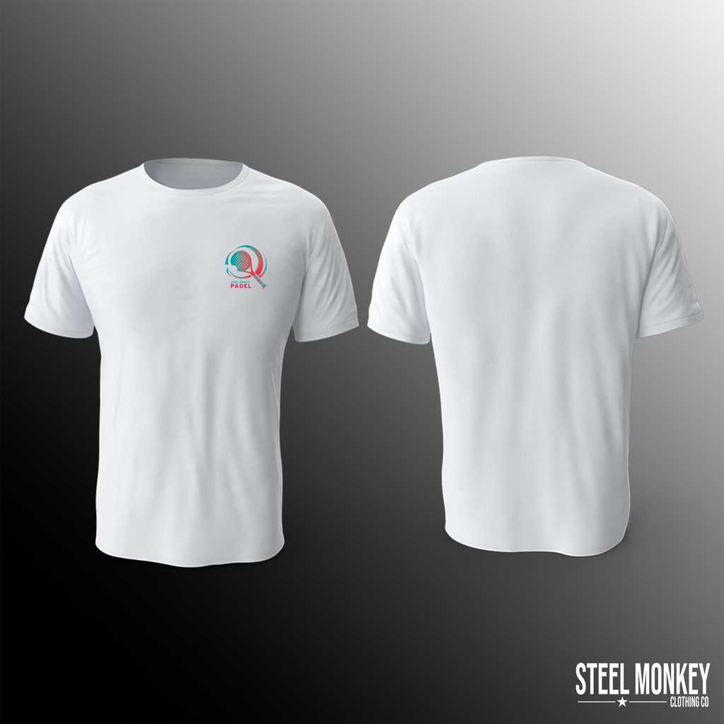Ladies - T-Shirts - White - Turquoise & Red
