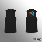 Mens Muscle Tanks - Black - Red & Blue