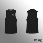 Mens Muscle Tanks - Black - Red & Blue