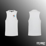 Mens Muscle Tanks - White - Red & Blue