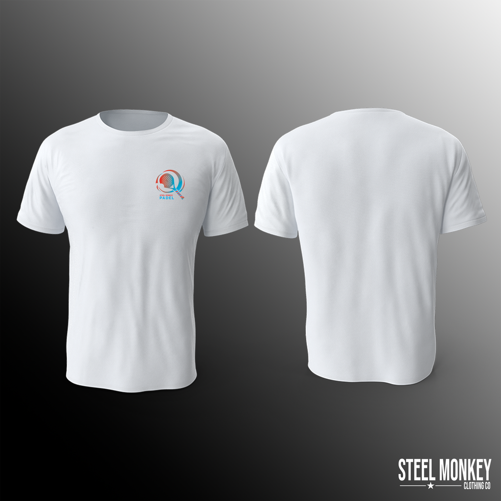 Mens T-Shirts - White - Red & Blue
