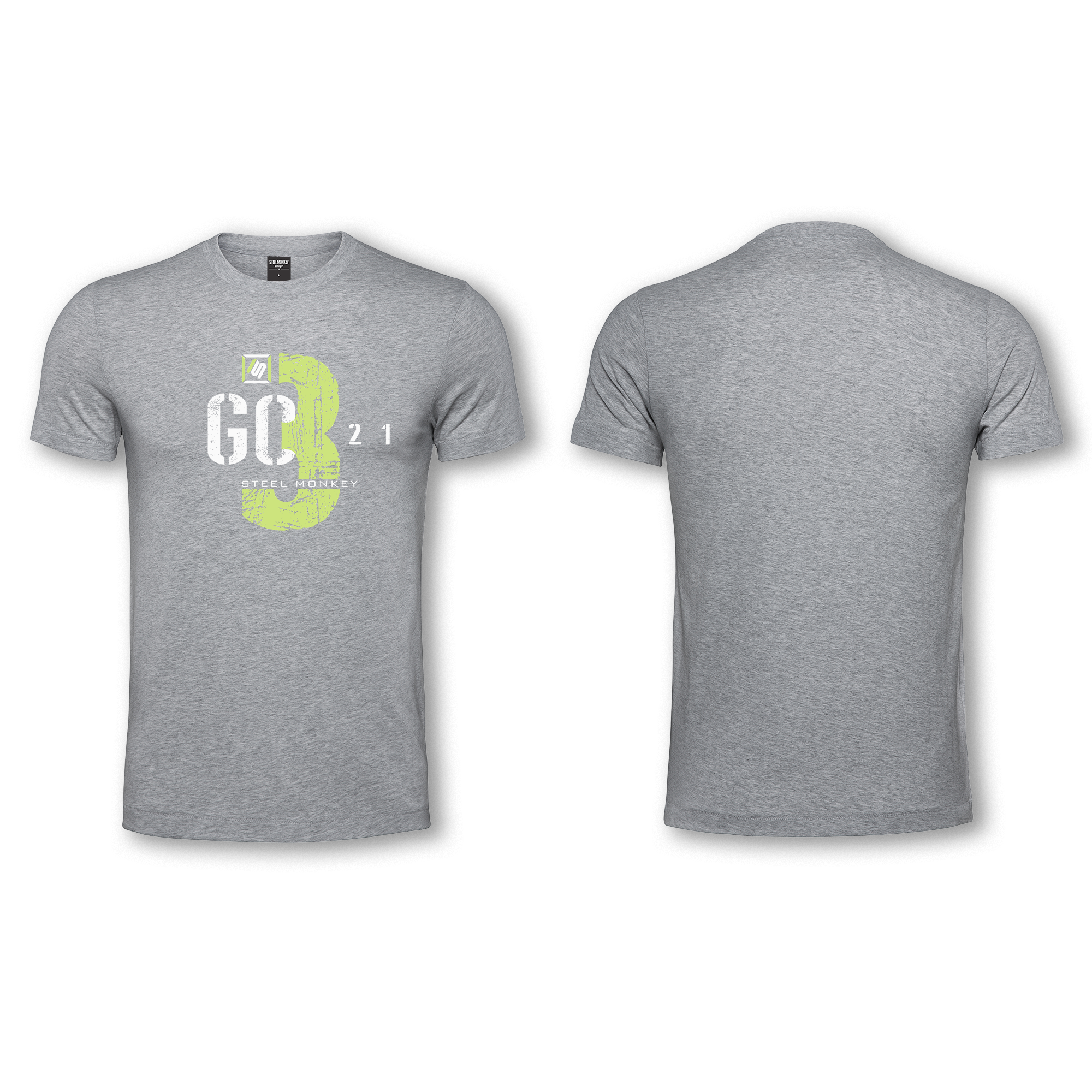 Mens - T-Shirt - Grey -  3,2,1 GO Design