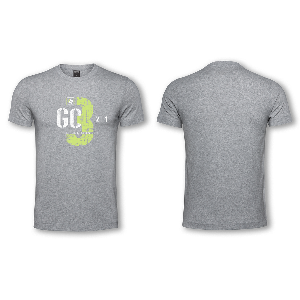 Mens - T-Shirt - Grey -  3,2,1 GO Design