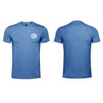 Mens T-Shirt - Blue - Melange  - Small - White SM - Grunge