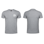 Mens T-Shirt - Grey - Melange  - Small - White SM - Grunge