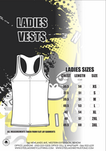 Ladies Straight Cut Vest - Blank - Black Cotton