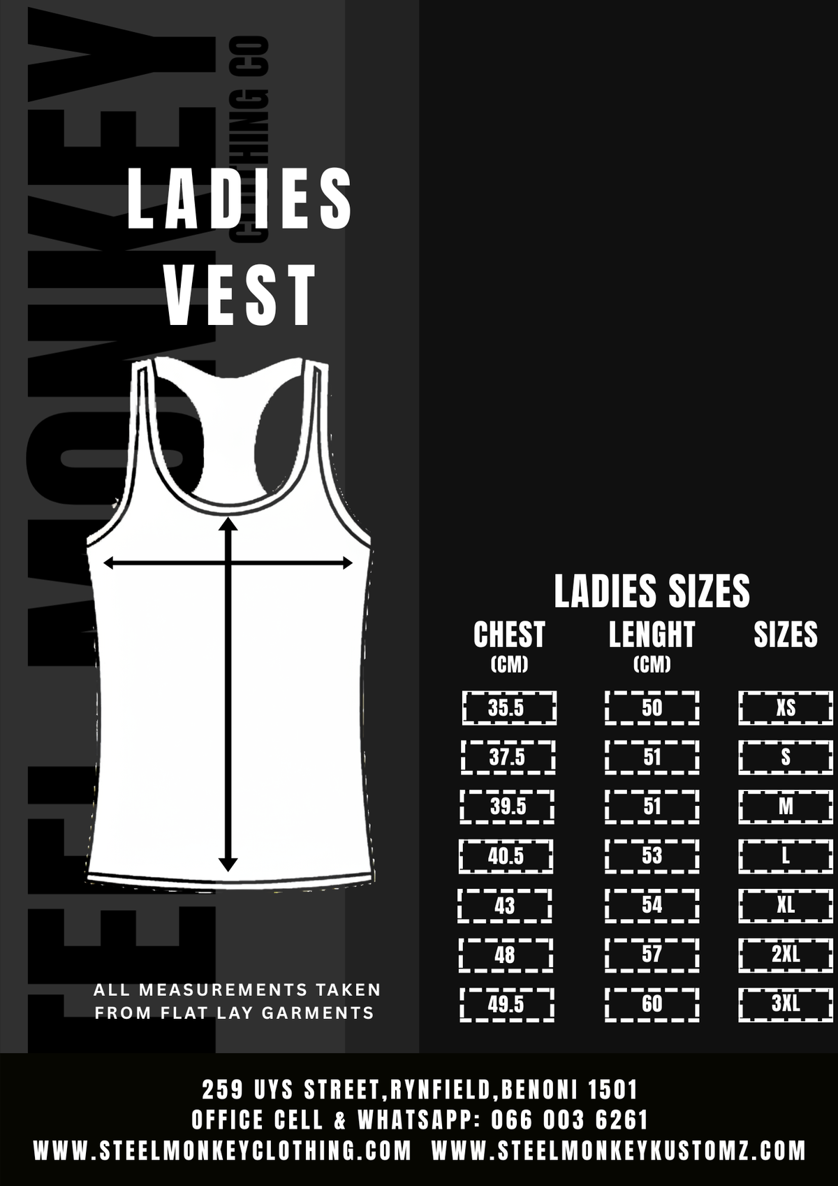 Steel Monkey  — The Ladies Citrus Vest (Brushed Spandex)