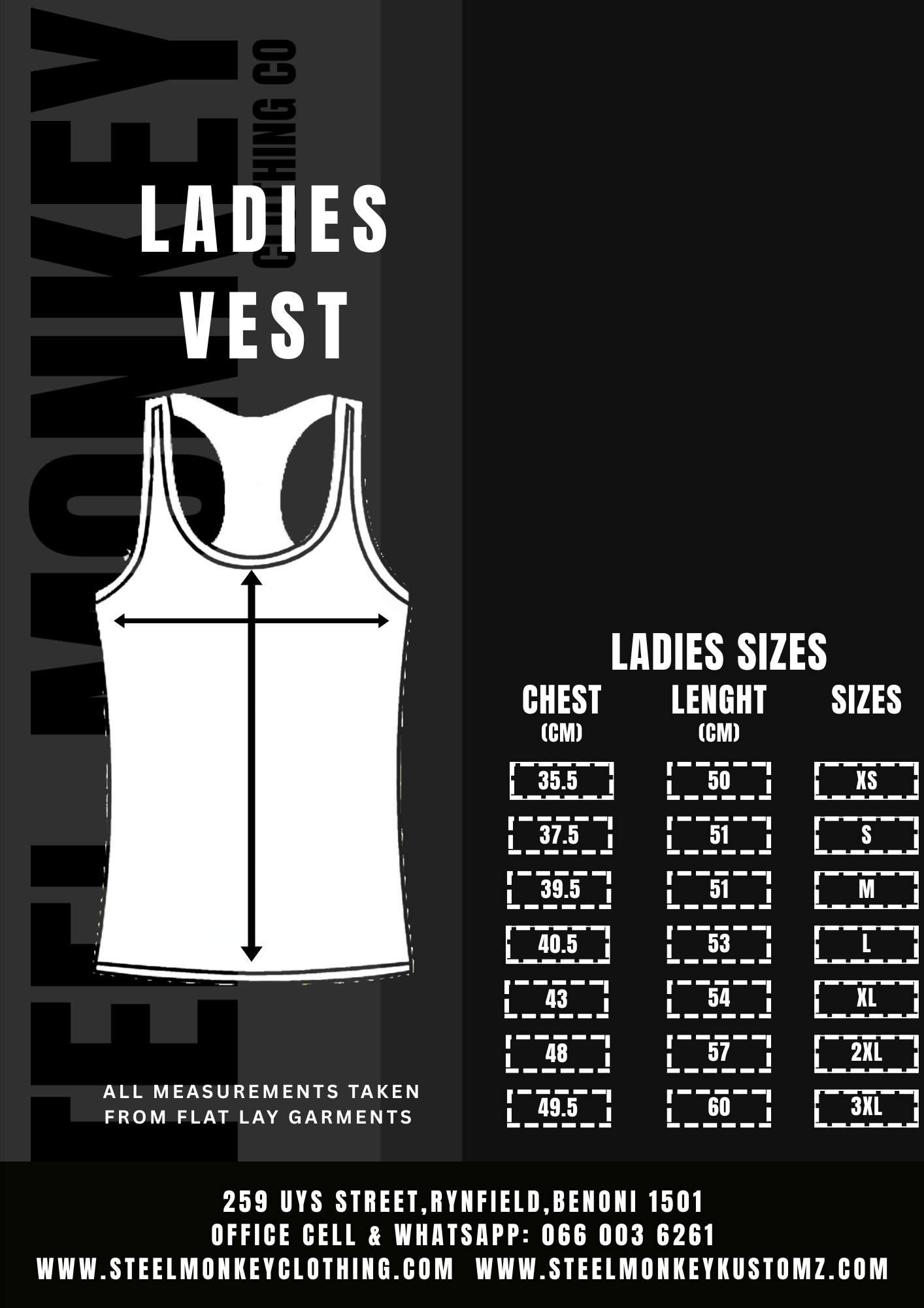 Steel Monkey  — The Ladies Crisp Vest (White Cotton)
