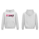 Ladies Classic Hoodie - White Fleece - Pink & Black