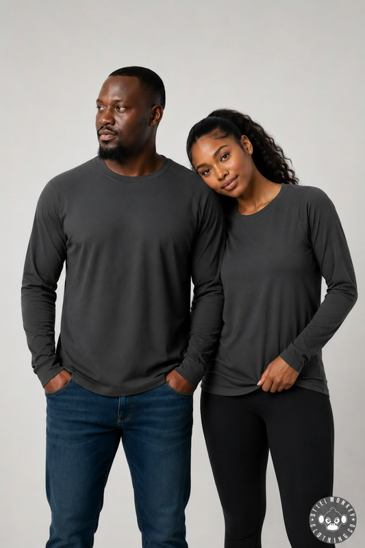 Charcoal Long Sleeve — Couple with Logo