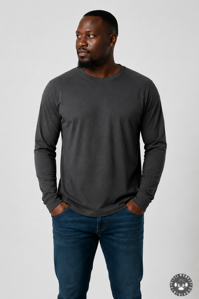 Charcoal Long Sleeve — Men's with Logo
