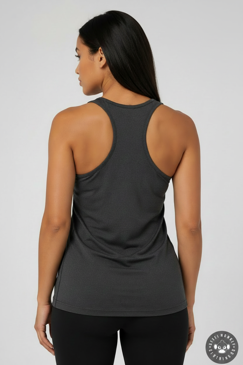 Charcoal Vest — Back with Logo