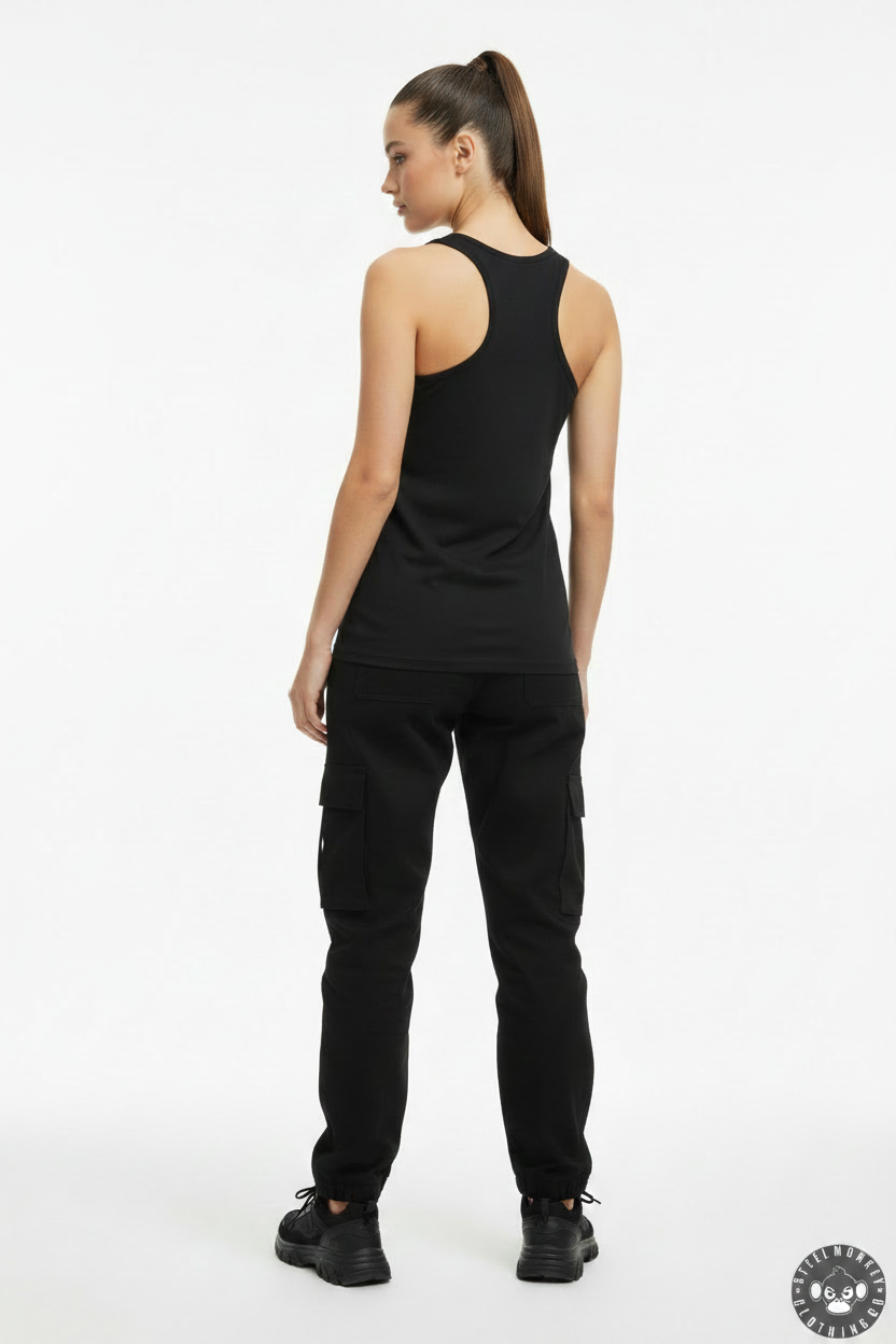 Steel Monkey  — The Racerback (Black / 100% Cotton)