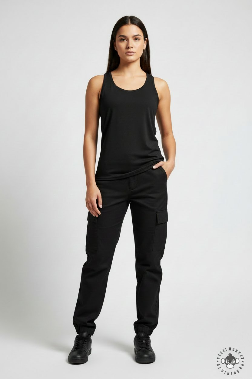 Steel Monkey  — The Racerback (Black / 100% Cotton)