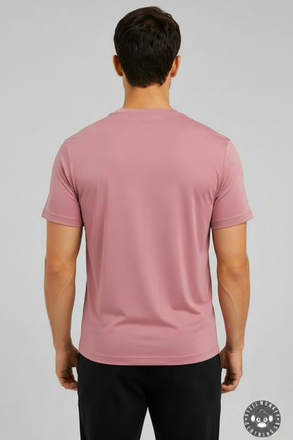 Men's Pink Tee Back - Logo Bottom Corner