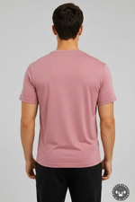 Men's Pink Tee Back - Logo Bottom Corner