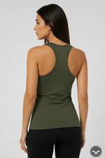 Olive Vest — Back with Logo