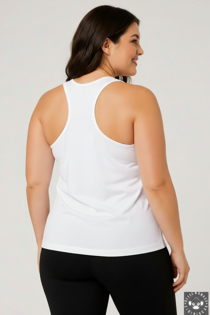 White Crisp Vest — Back with Logo