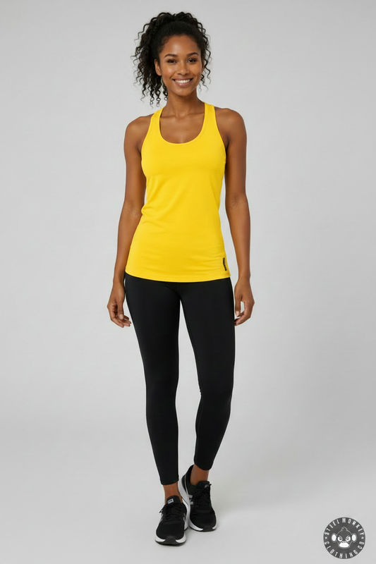 Yellow Racerback — Front with Logo