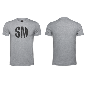 Mens T-Shirt - Grey - Melange  - Big Black SM - Grunge