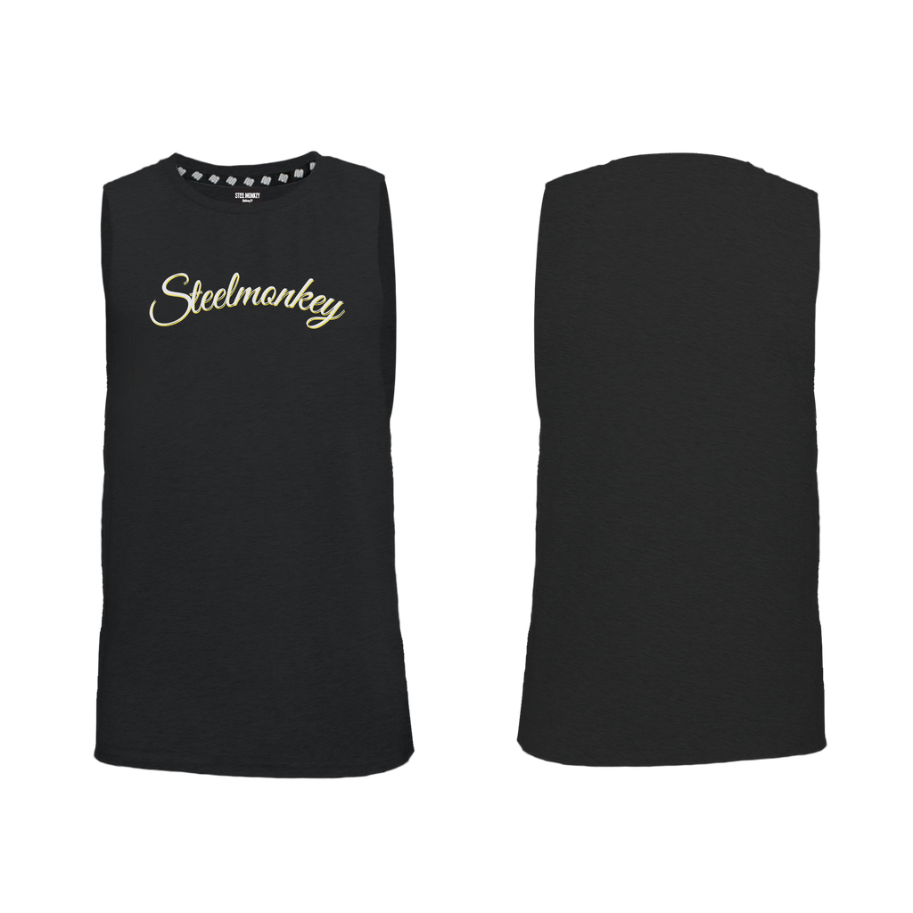 Mens Muscle Tank - Black - Cursive