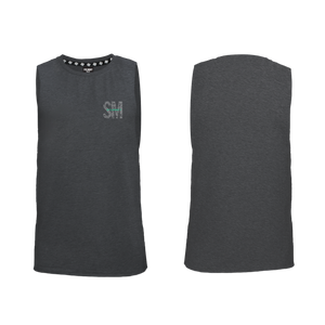 Mens Muscle Tank - Charcoal - SM Small - Green Logo