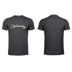 Ladies T-Shirt - Cursive SM  - Charcoal - Yellow