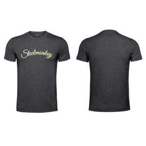 Ladies T-Shirt - Cursive SM  - Charcoal - Yellow