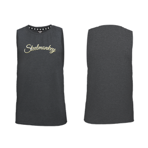 Mens Muscle Tank - Charcoal - Cursive