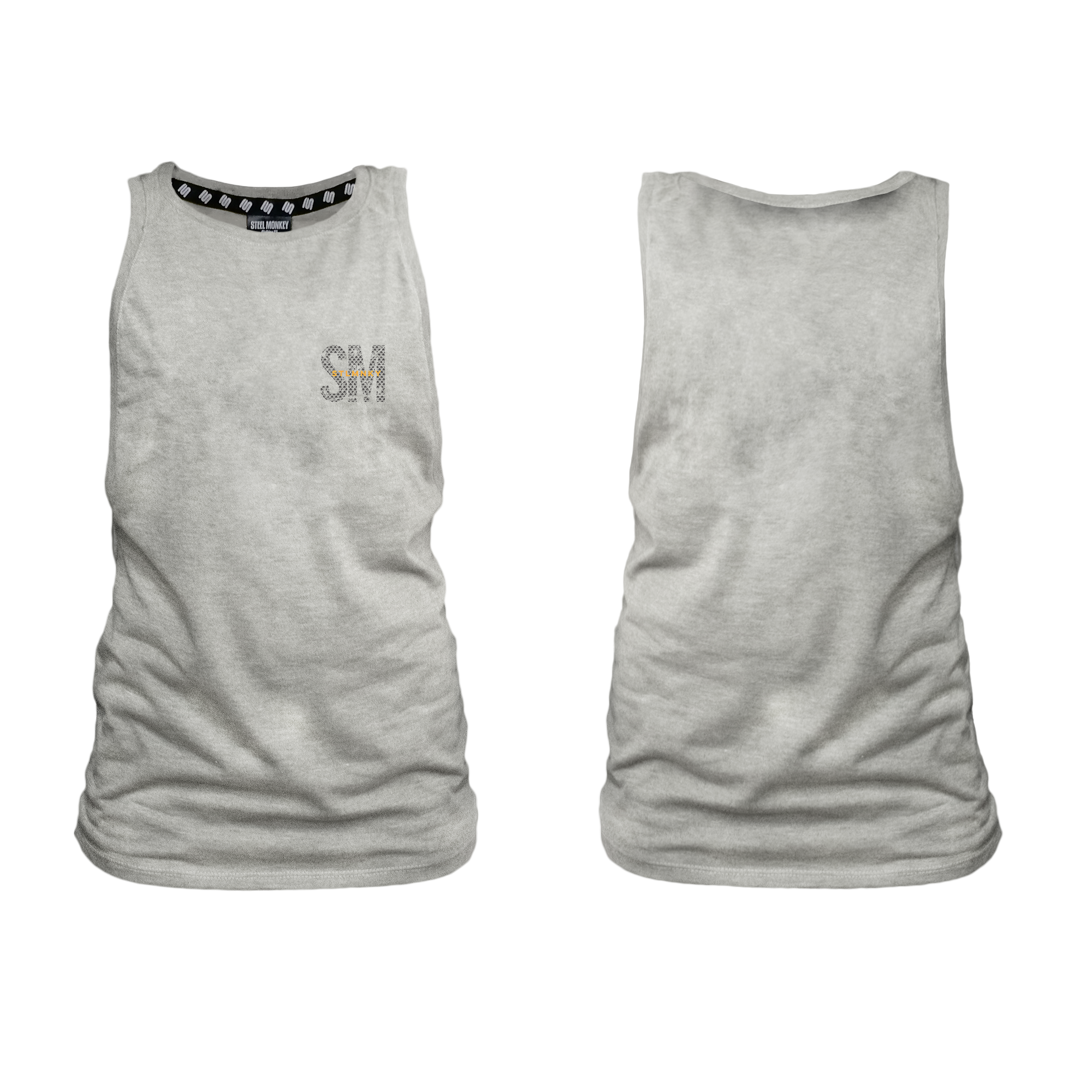 Ladies Muscle Tank - Grey - SM Small - Orange